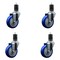 Service Caster 4'' SS Blue Poly Wheel Swivel 1-5/8'' Expanding Stem Caster Set, 4PK SCC-SSEX20S414-PPUB-BLUE-158-4 - alternate 1